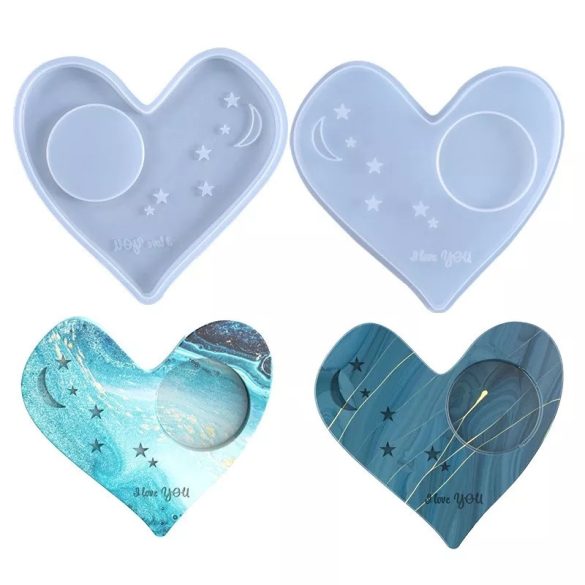 Heart-Shaped Coaster Silicone Mold