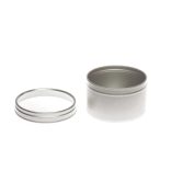 Ezüst színű fém tégely átlátszó fedővel - 100 ml