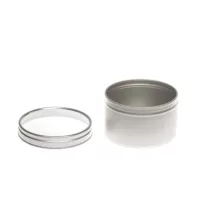 Ezüst színű fém tégely átlátszó fedővel - 100 ml