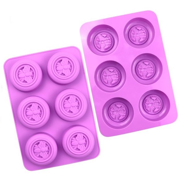 Round Silicone Mold With Bee Pattern