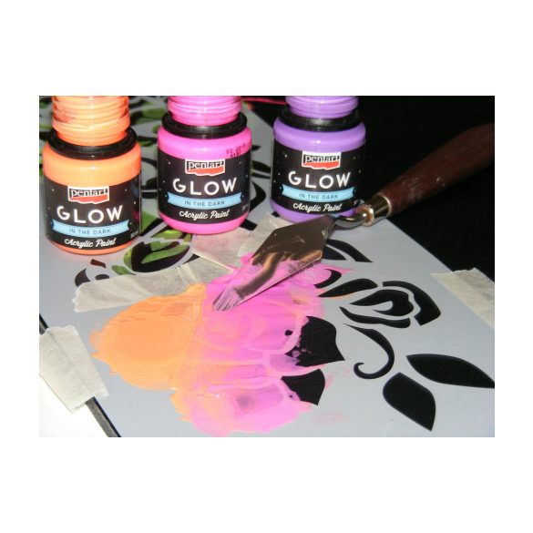 Sötétben világító akrilfesték, 30 ml - lila