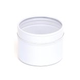 Fehér színű fém tégely átlátszó fedővel - 100 ml