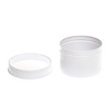 Fehér színű fém tégely átlátszó fedővel - 100 ml