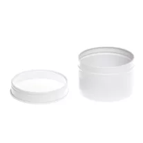 Fehér színű fém tégely átlátszó fedővel - 100 ml