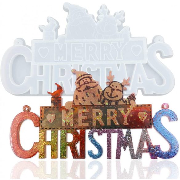 Karácsonyi öntőforma "Merry Christmas" felirattal