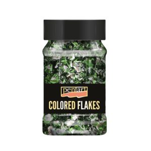 Színes fólia pehely - zöld-ezüst