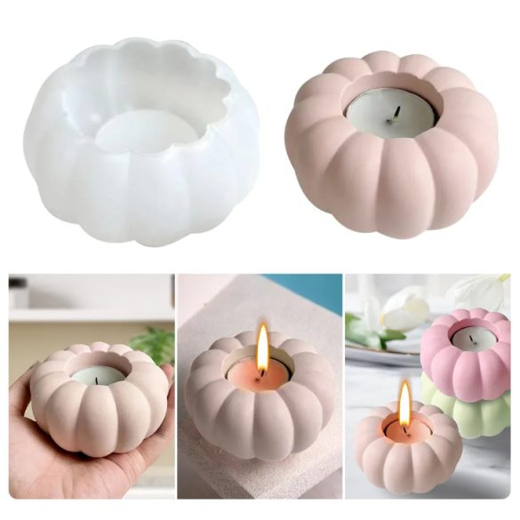 Pumpkin Shaped Candle Holder Silicone Mold