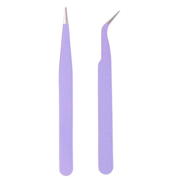 Fém csipesz készlet - 2 db, lila