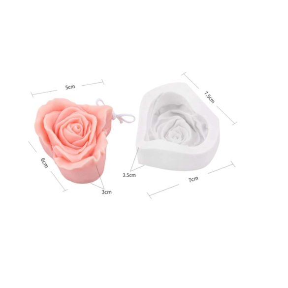 Rose Heart-Shaped Silicone Mold