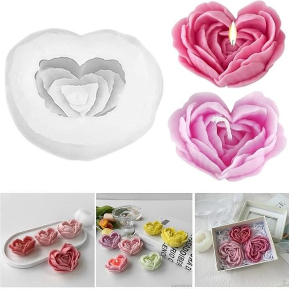 Rose Heart-Shaped Silicone Mold