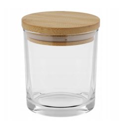 Átlátszó gyertyatégely bambusz fedővel - 300 ml