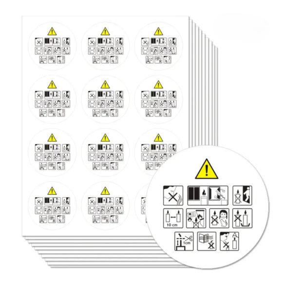 96 db gyertya biztonsági matrica - használatra vonatkozó