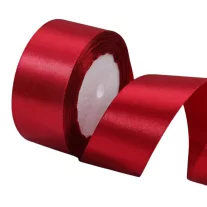 Piros szatén szalag, 4 cm x 22,5 m