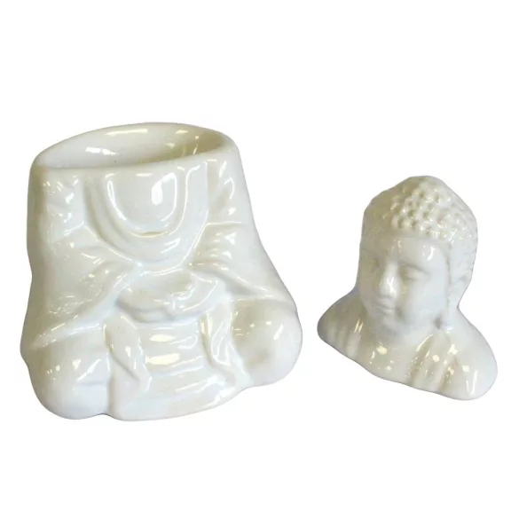Ülő buddha aromalámpa - fehér