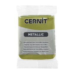 Cernit polymer clay, metal, 56g - golden green