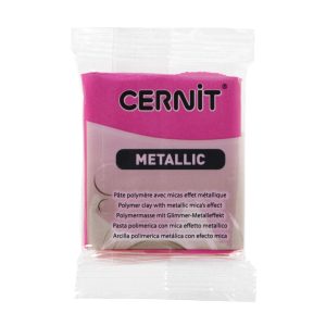 Cernit polymer clay, metal, 56g - magenta