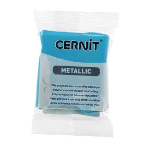 Cernit polymer clay, metal, 56g - turquise