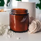 Amber Glass Jar With Lid - 120 ML