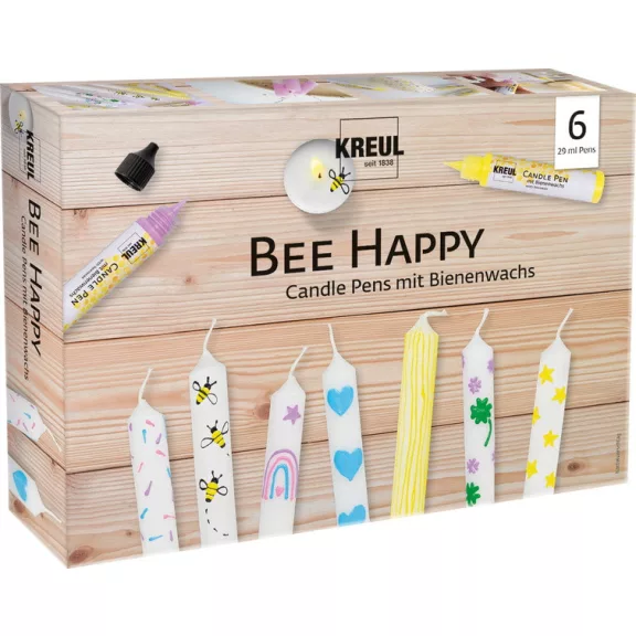 Gyertyafestő toll készlet - Bee Happy, 6 db