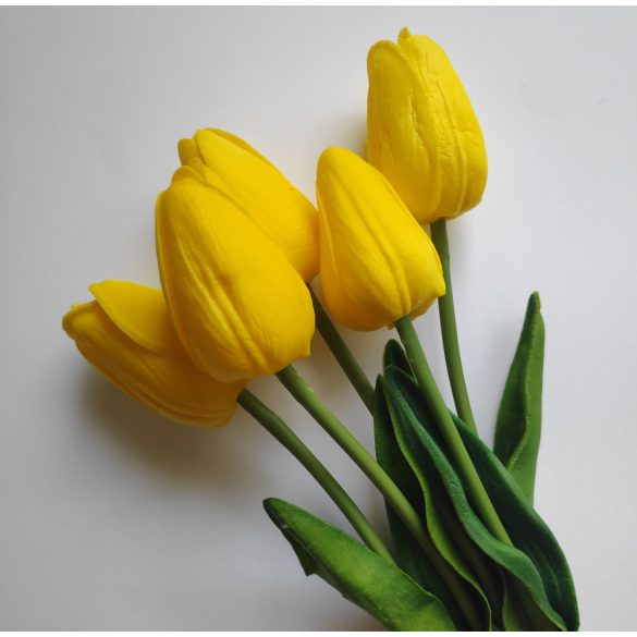 Gumi tulipán - 5 szál, sárga