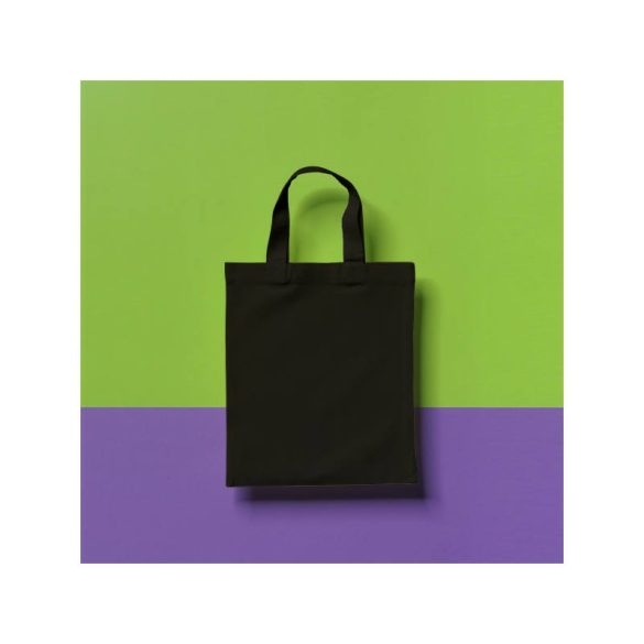 Cotton Bag - 24X28 Cm, Black, Short Handles
