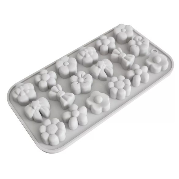 Virágos és masnis szilikon forma - illatviasz készítéséhez