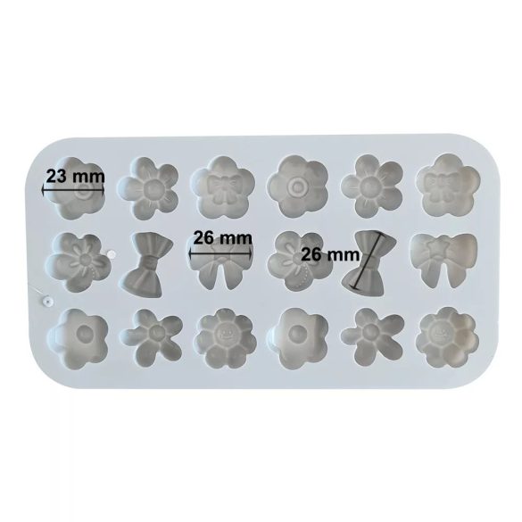 Virágos és masnis szilikon forma - illatviasz készítéséhez