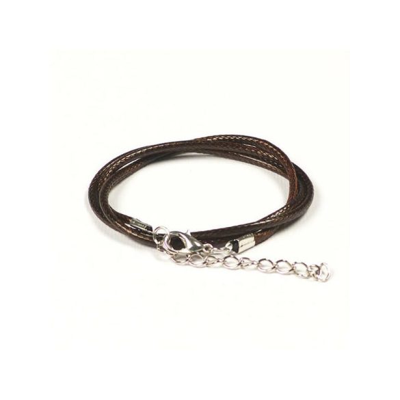 Imitation Leather Necklace With Clasp, 2 Mm - Brown