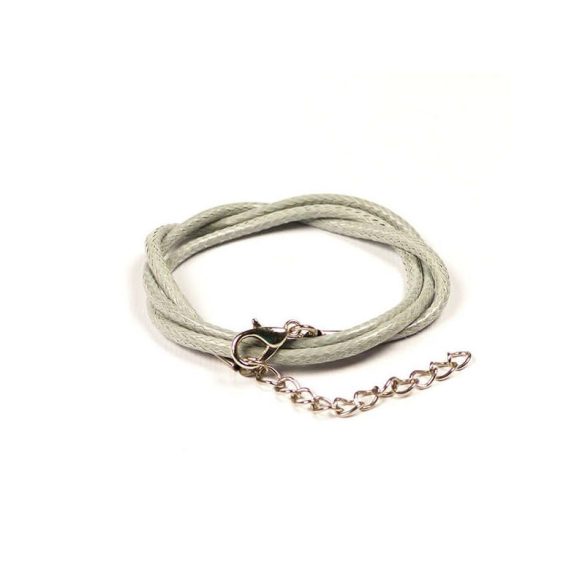 Imitation Leather Necklace With Clasp, 2 Mm - Silver Gray