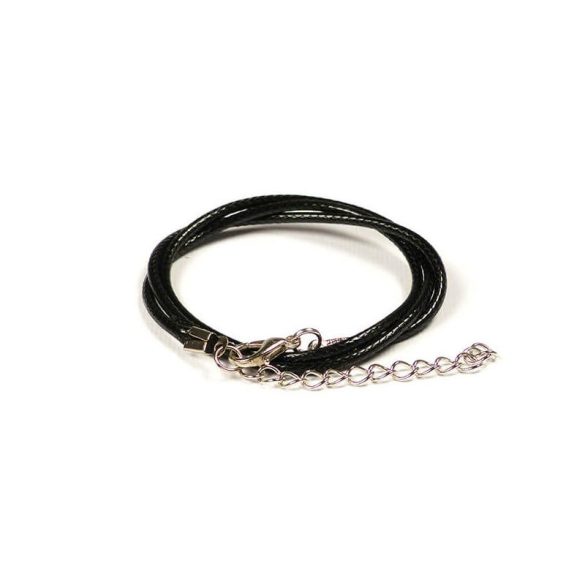 Imitation Leather Necklace With Clasp, 2 Mm - Black
