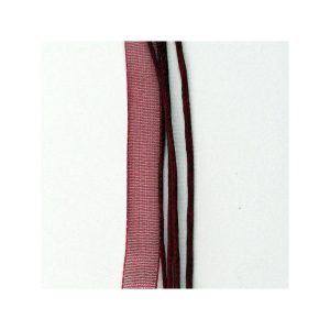 Organza Necklace With Waxed Thread, Dolphin Charm - Burgundy