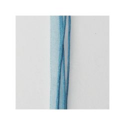 Organza Necklace With Waxed Thread, Dolphin Charm - Sky Blue