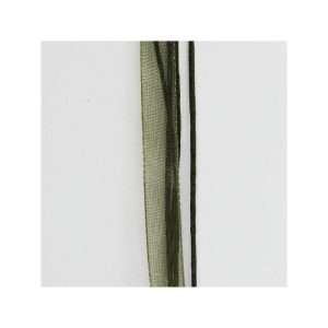 Organza Necklace With Waxed Thread, Dolphin Charm - Olive Green